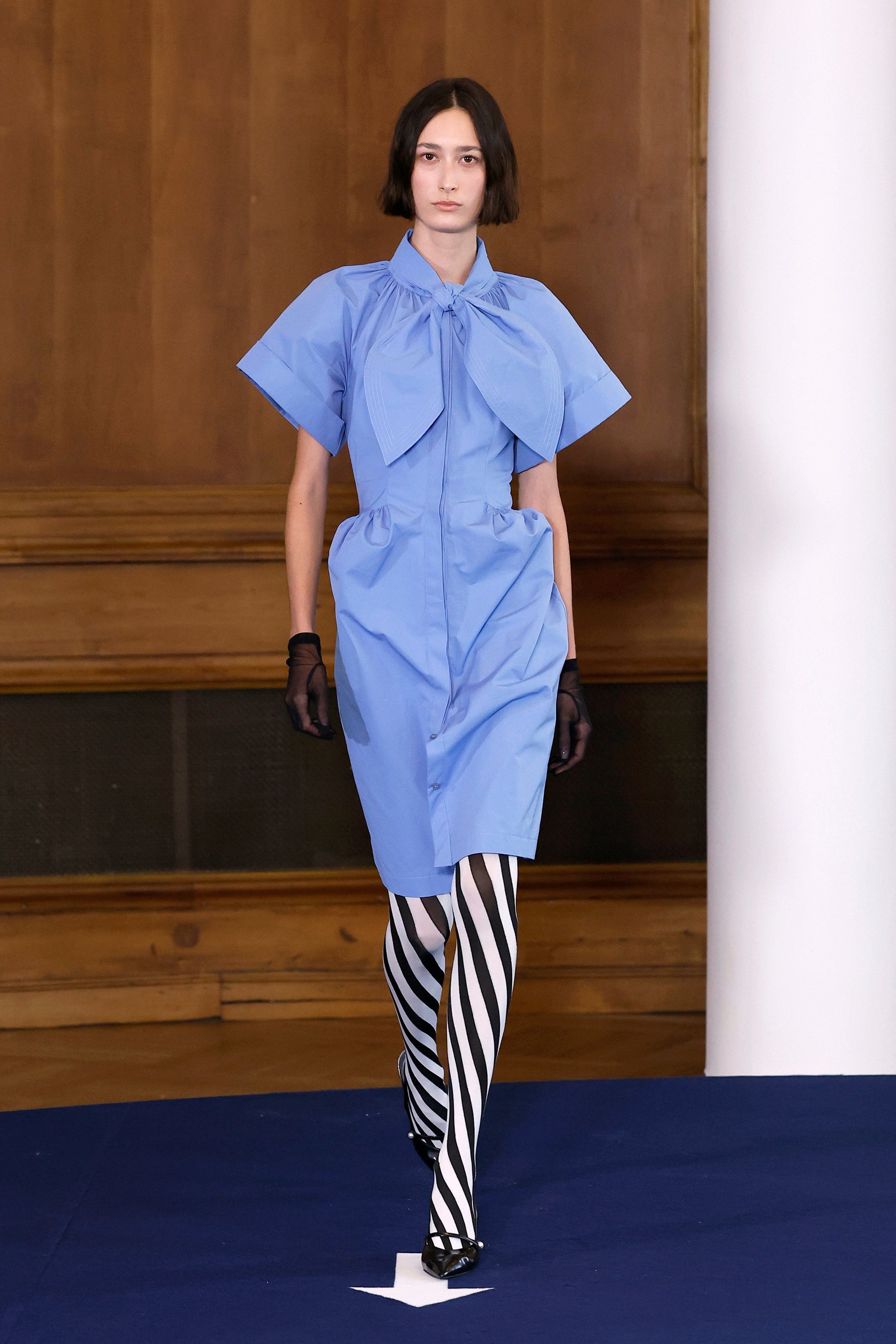 Bow Structured Blue Dress Dresses PALOMO SPAIN 