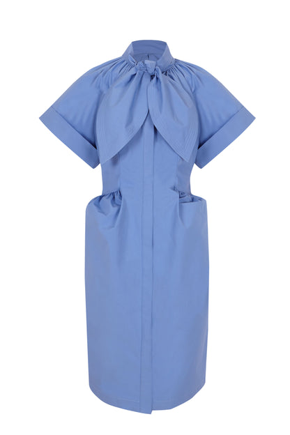 Bow Structured Blue Dress Dresses PALOMO SPAIN 