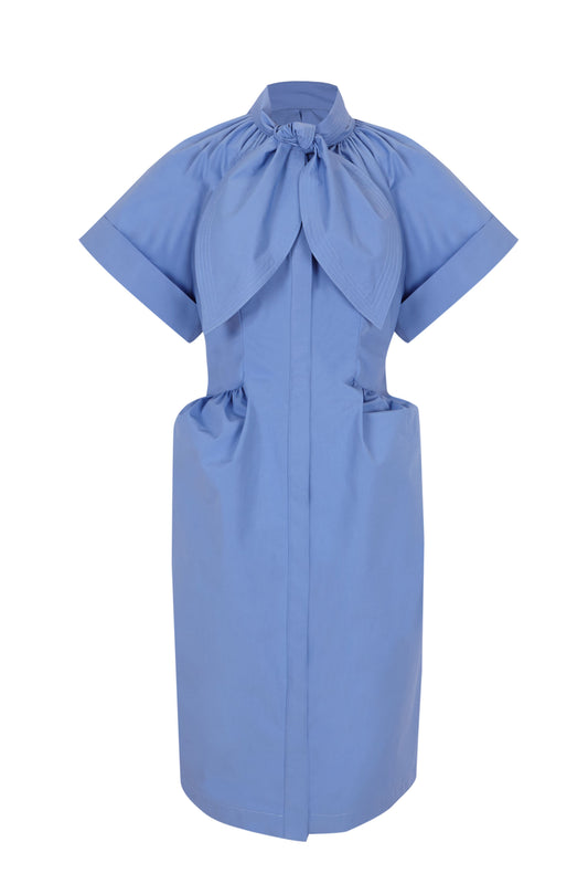 Bow Structured Blue Dress Dresses PALOMO SPAIN 