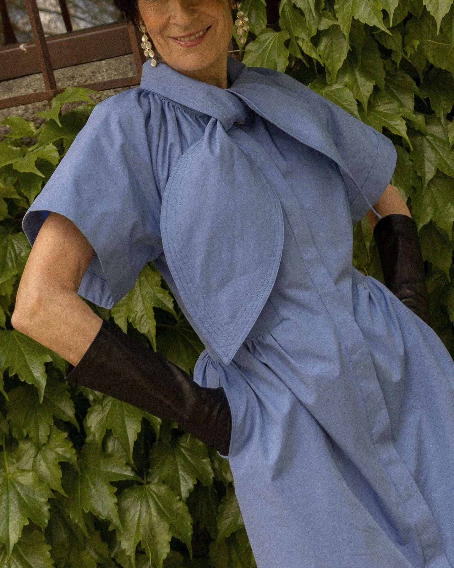Bow Structured Blue Dress Dresses PALOMO SPAIN 