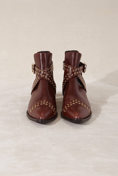 BOWIE MARRON 4CM Boots Micuir 