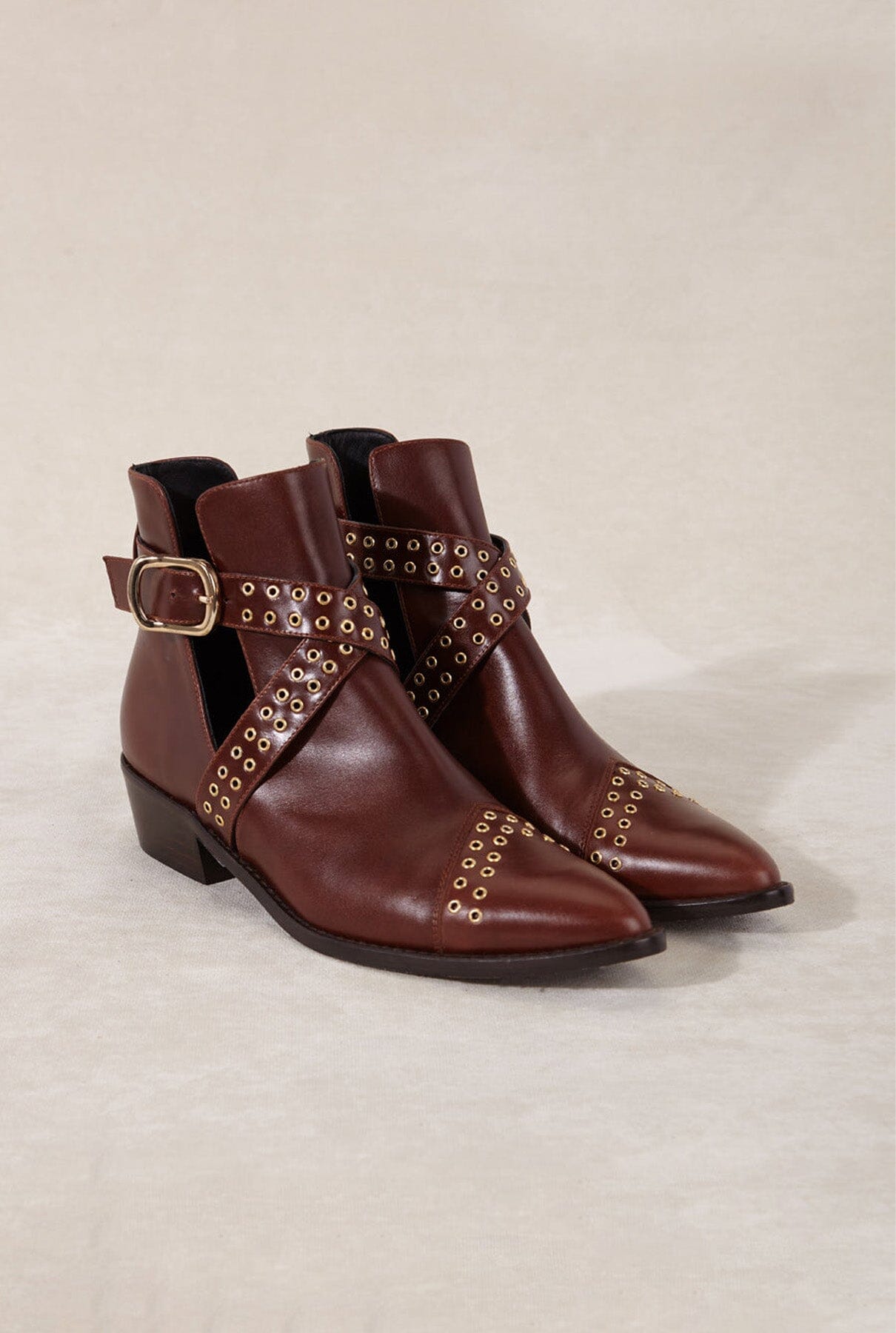 BOWIE MARRON 4CM Boots Micuir 