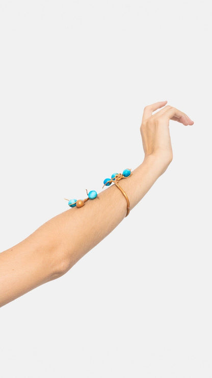 Brazalete Rama y Frutos Azul Bracelets Joaquin Blanco 