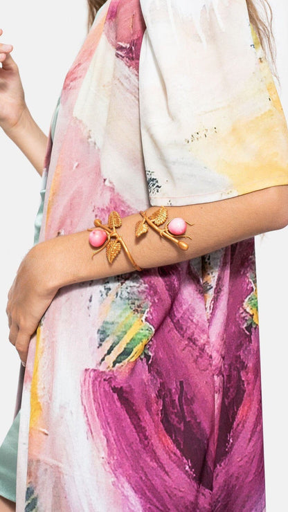 Brazalete Rama y Frutos Rosa Bracelets Joaquin Blanco 
