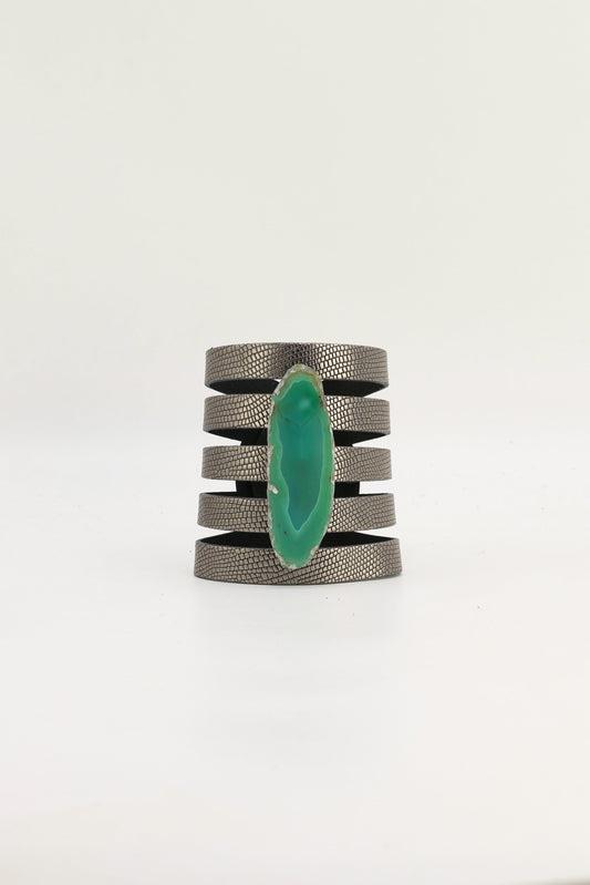 Brazalete Sol Plomo Ágata Verde Bracelets Ecue 