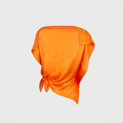 Bright orange viscose 'pañoleta' top Tops and Blouses Boscoier 