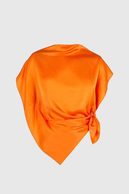 Bright orange viscose 'pañoleta' top Tops and Blouses Boscoier 