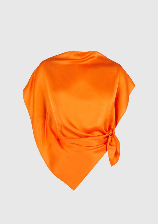 Bright orange viscose 'pañoleta' top Tops and Blouses Boscoier 