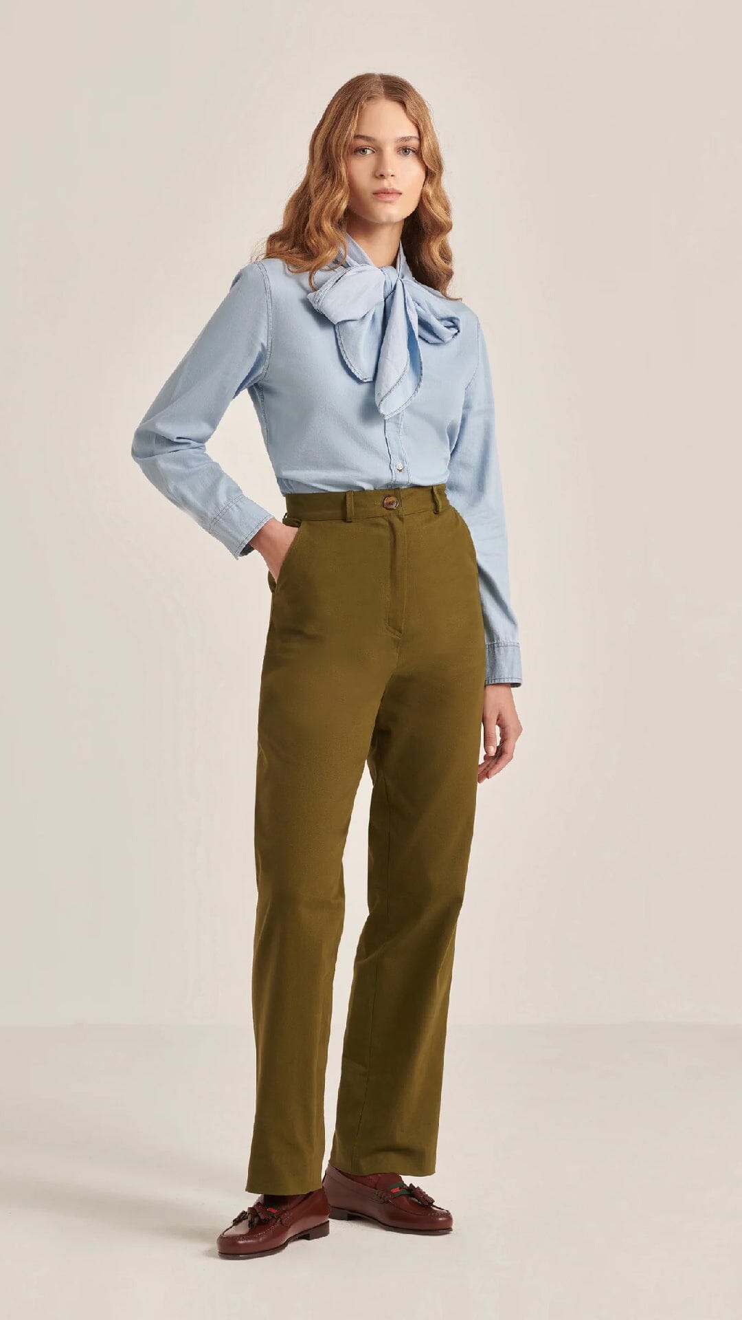 BROOKE KHAKI Trousers Kolonaki 