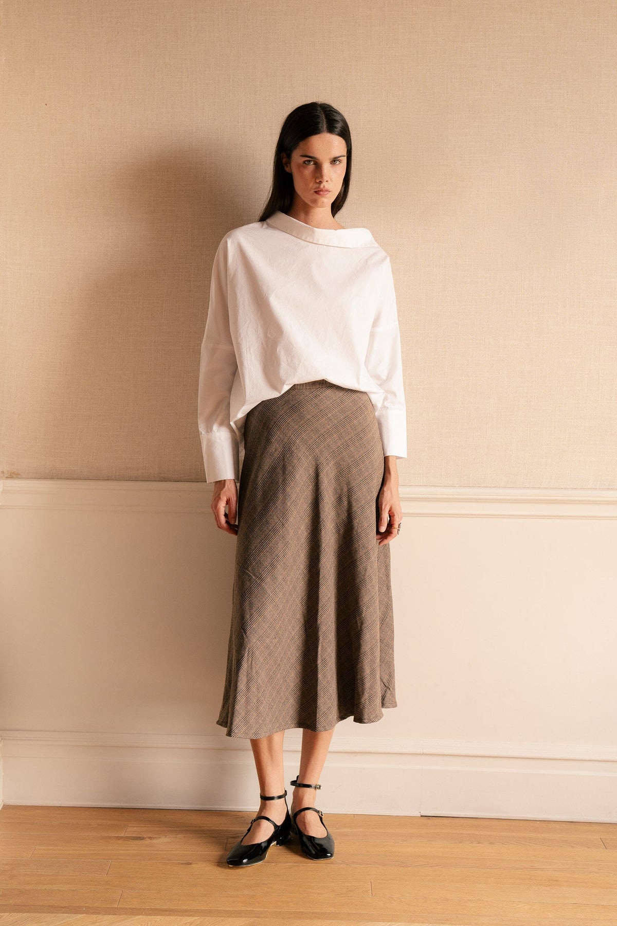 Brown Check Skirt Skirts Vano Studio 