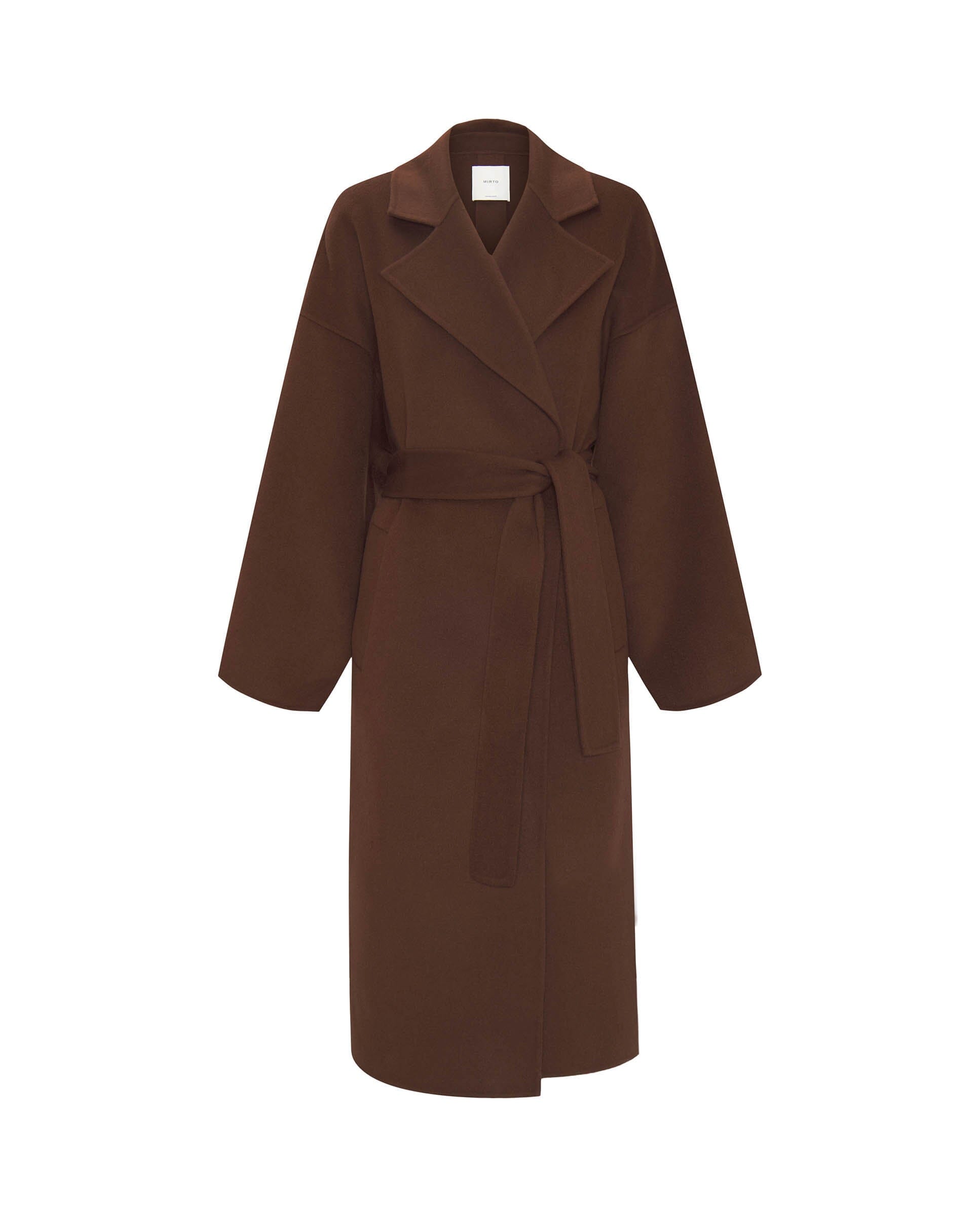 Brown double-face wool and cashmere coat Coats Mirto 