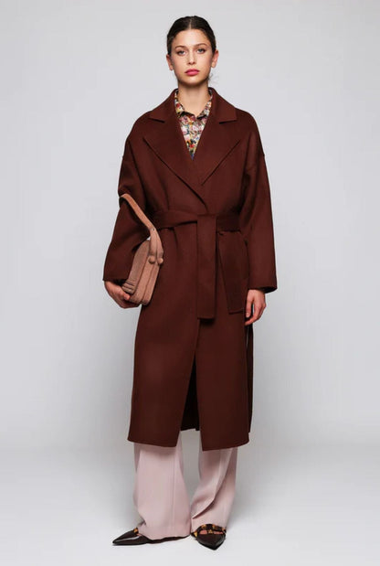 Brown double-face wool and cashmere coat Coats Mirto 