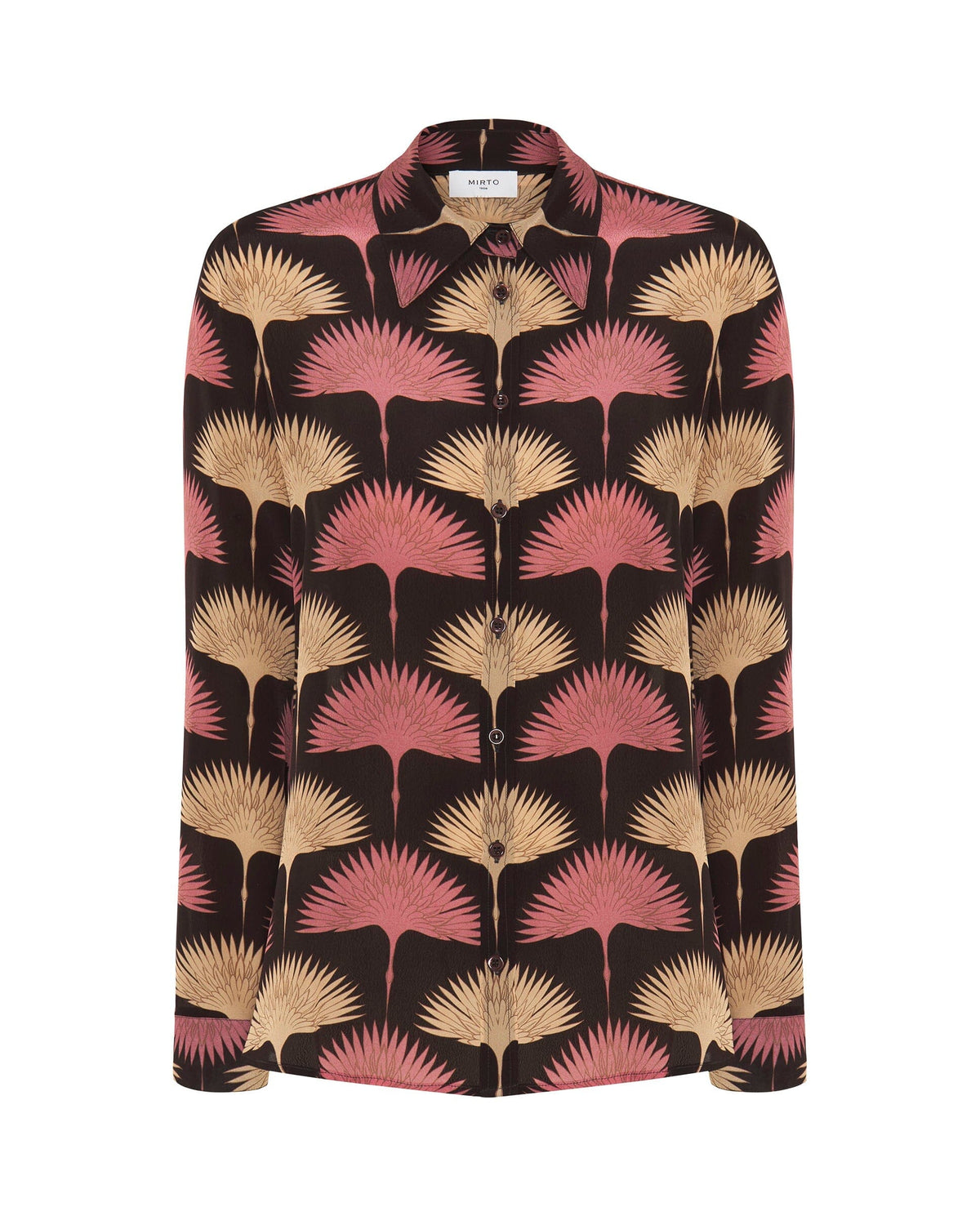 Burgundy Figurative Print Blouse Shirts & blouses Mirto 
