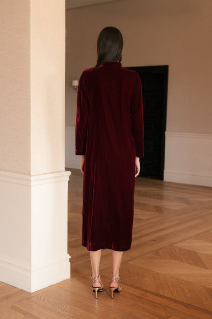 Burgundy Velvet Coat Coats Vano Studio 
