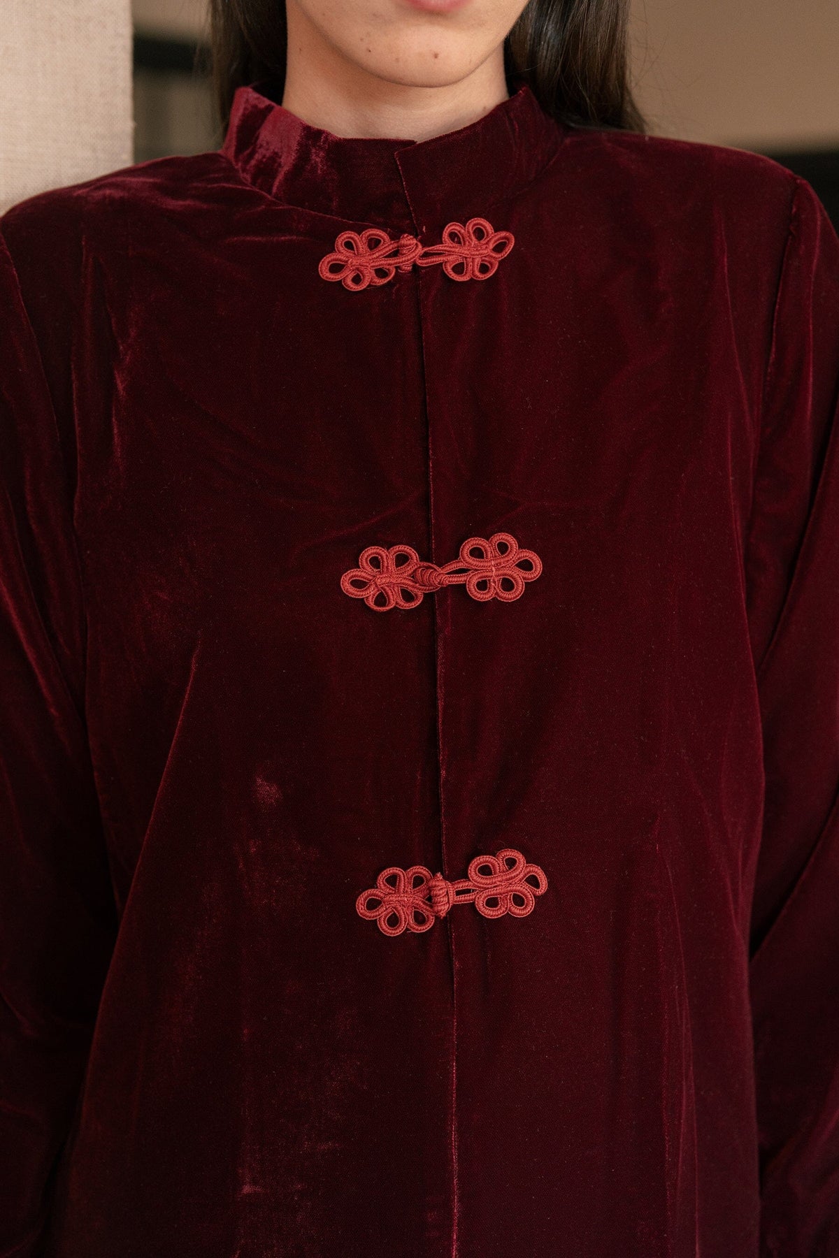 Burgundy Velvet Coat Coats Vano Studio 