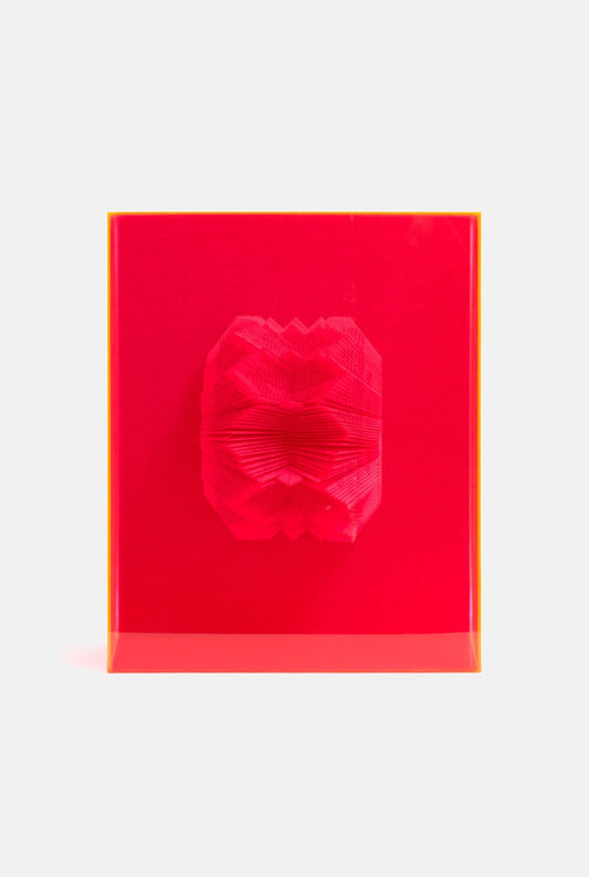 Caja escultura rojo fluor Sculptures Bana Studio 