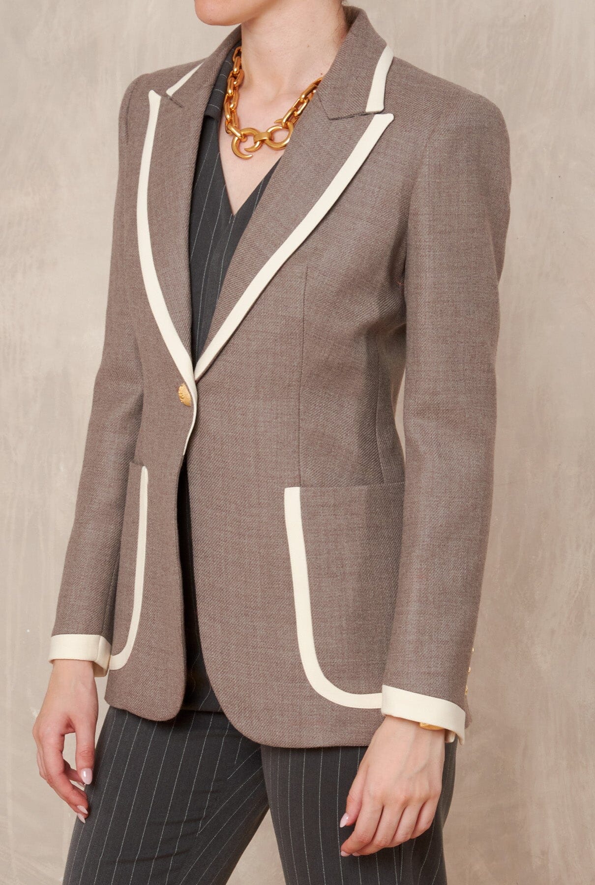 CAMEL LAURENT SINGLE BUTTON BLAZER Jackets The Extreme Collection 