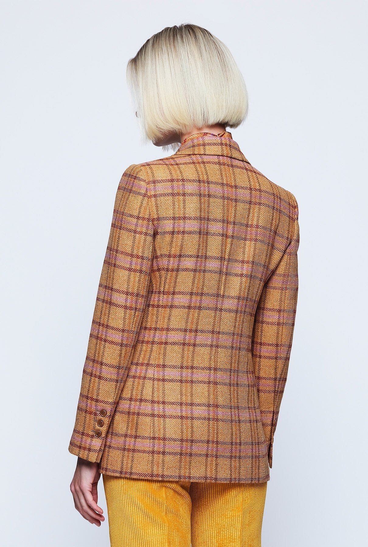 Camel wool plaid sartorial jacket Jackets Mirto 