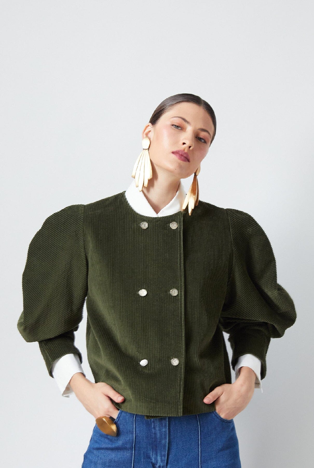 Camila Jacket Olive Corduroy Jackets The Label Edition 