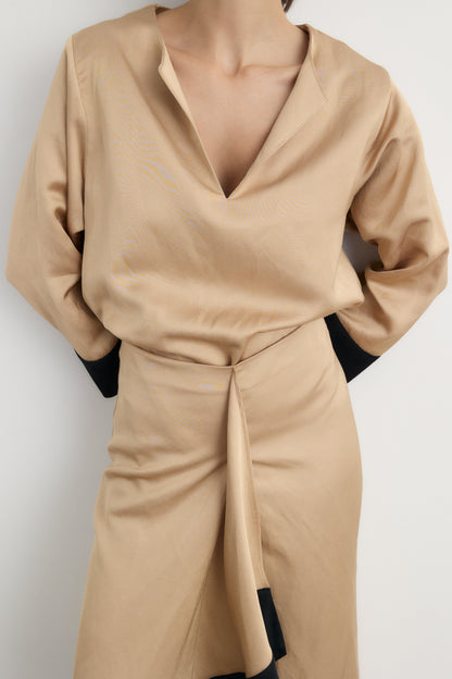 Camisa Alfonsina Beige Shirts & Blouses Galcon Studio 