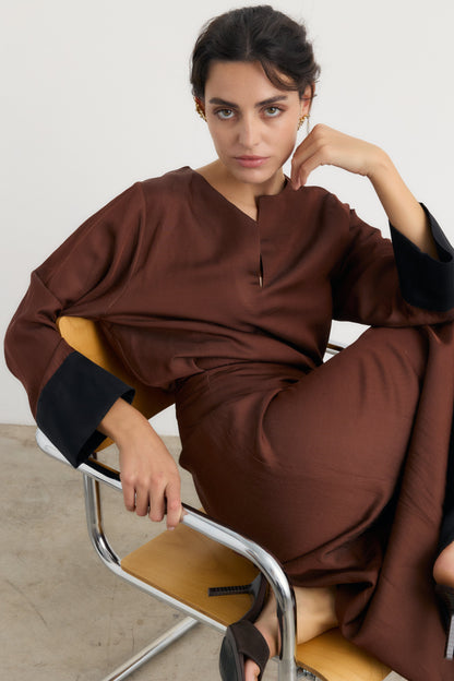 Camisa Alfonsina Marrón Shirts & Blouses Galcon Studio 