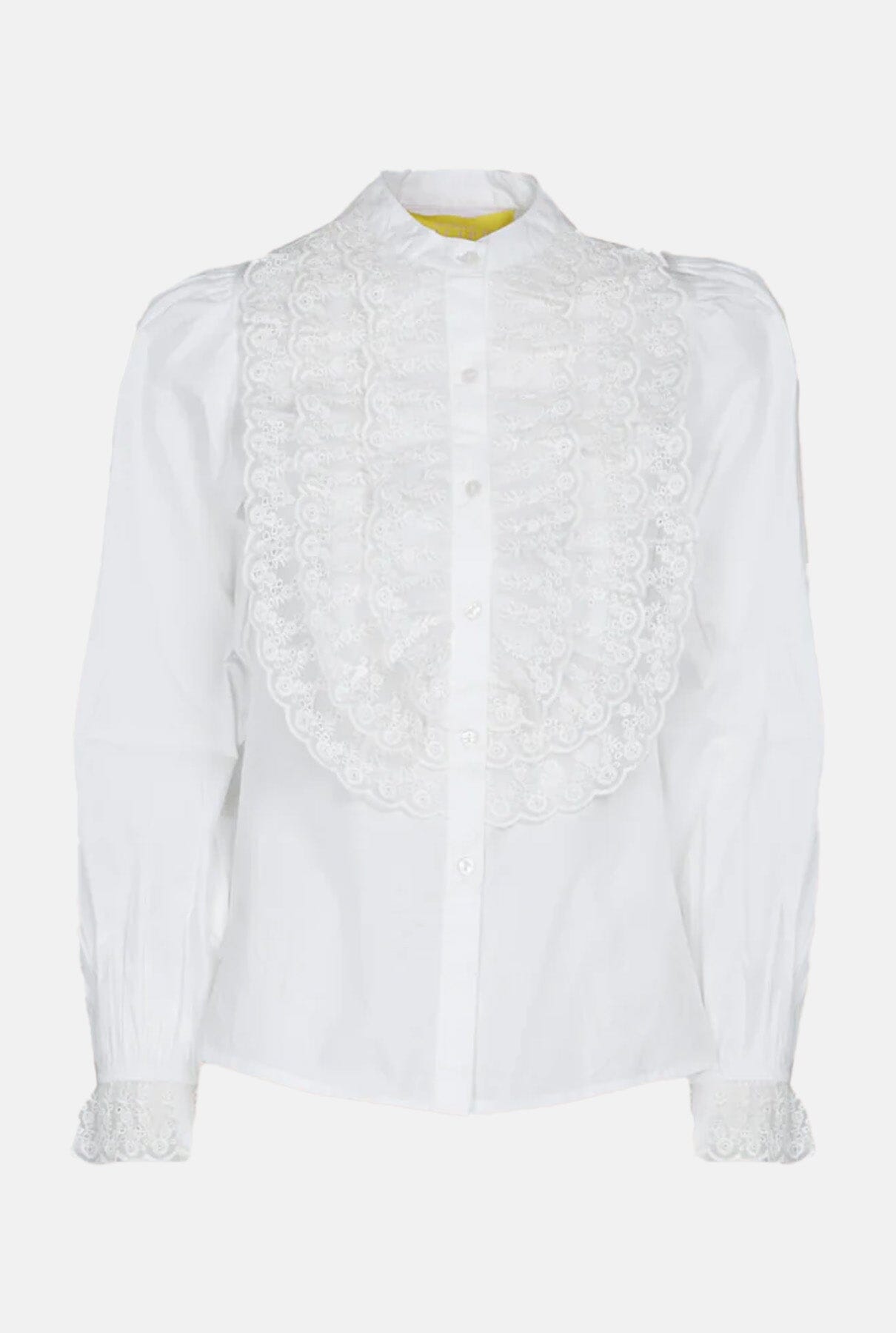 CAMISA BLANCA CON ENCAJE DE VOLANTES Shirts & blouses Philippa 1970 