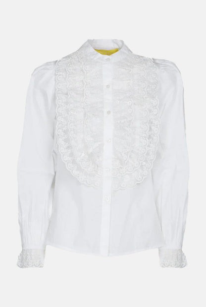 CAMISA BLANCA CON ENCAJE DE VOLANTES Shirts & blouses Philippa 1970 