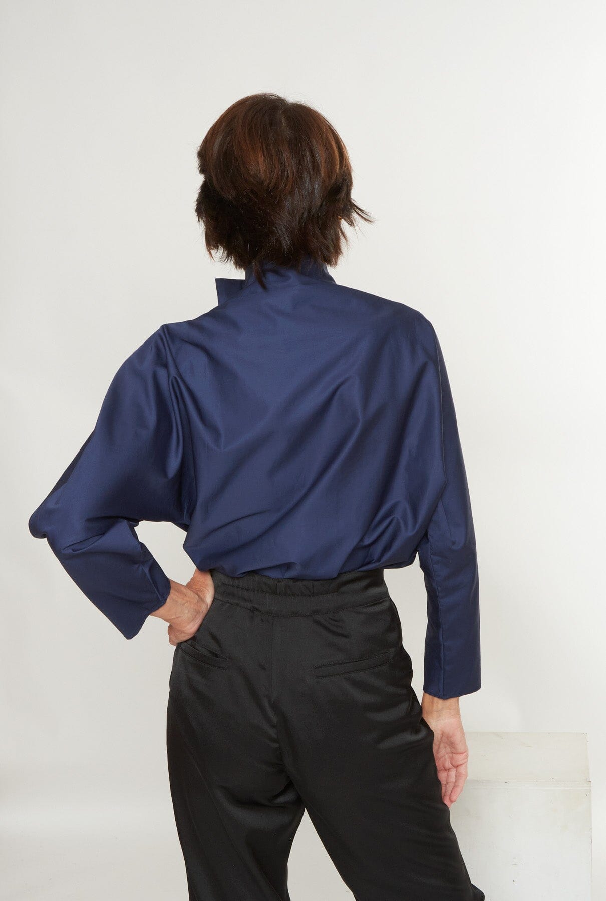 Camisa cierre lateral azul marino Shirts & blouses Iki Essentials 