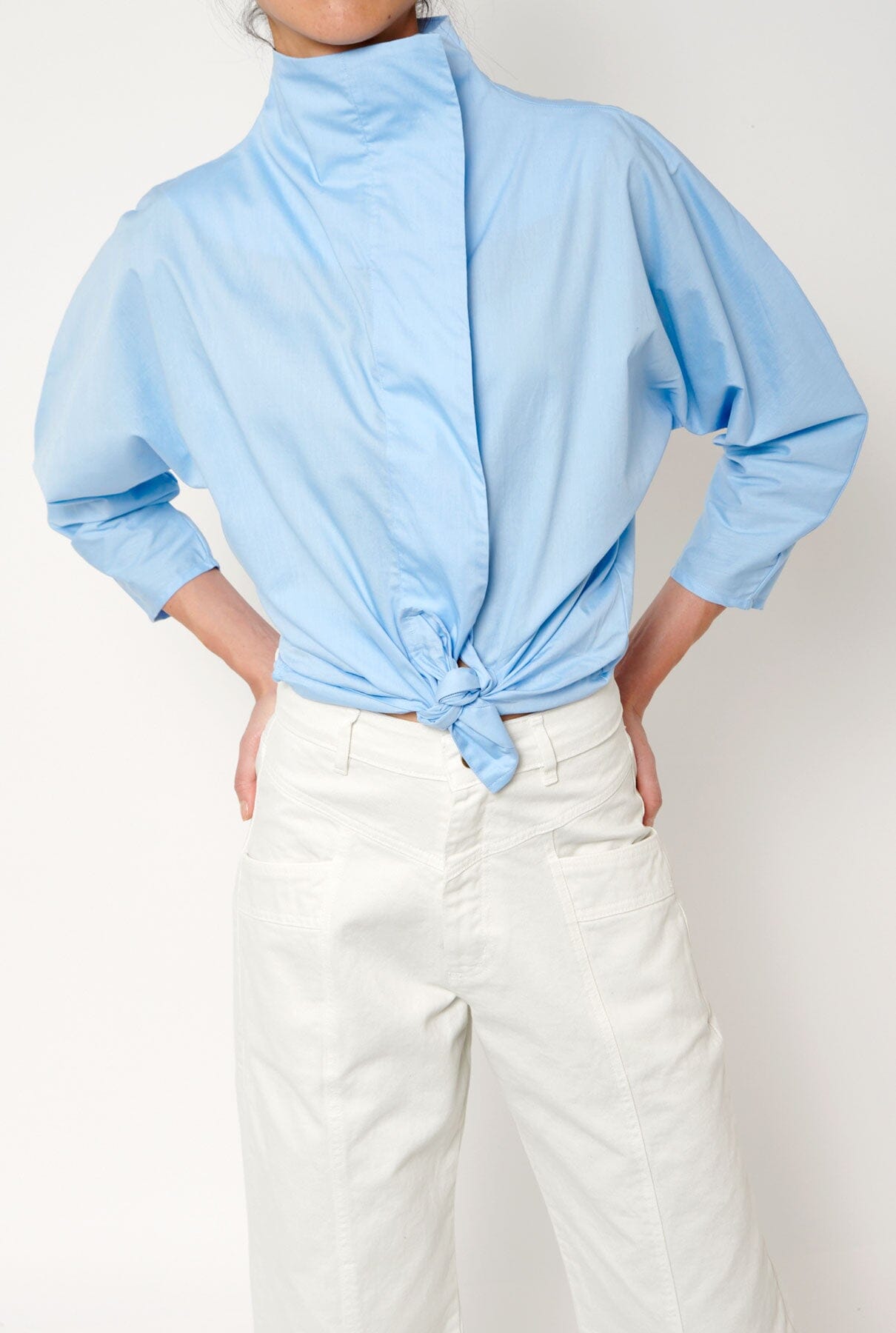 Camisa cierre lateral azul Shirts & blouses Iki Essentials 