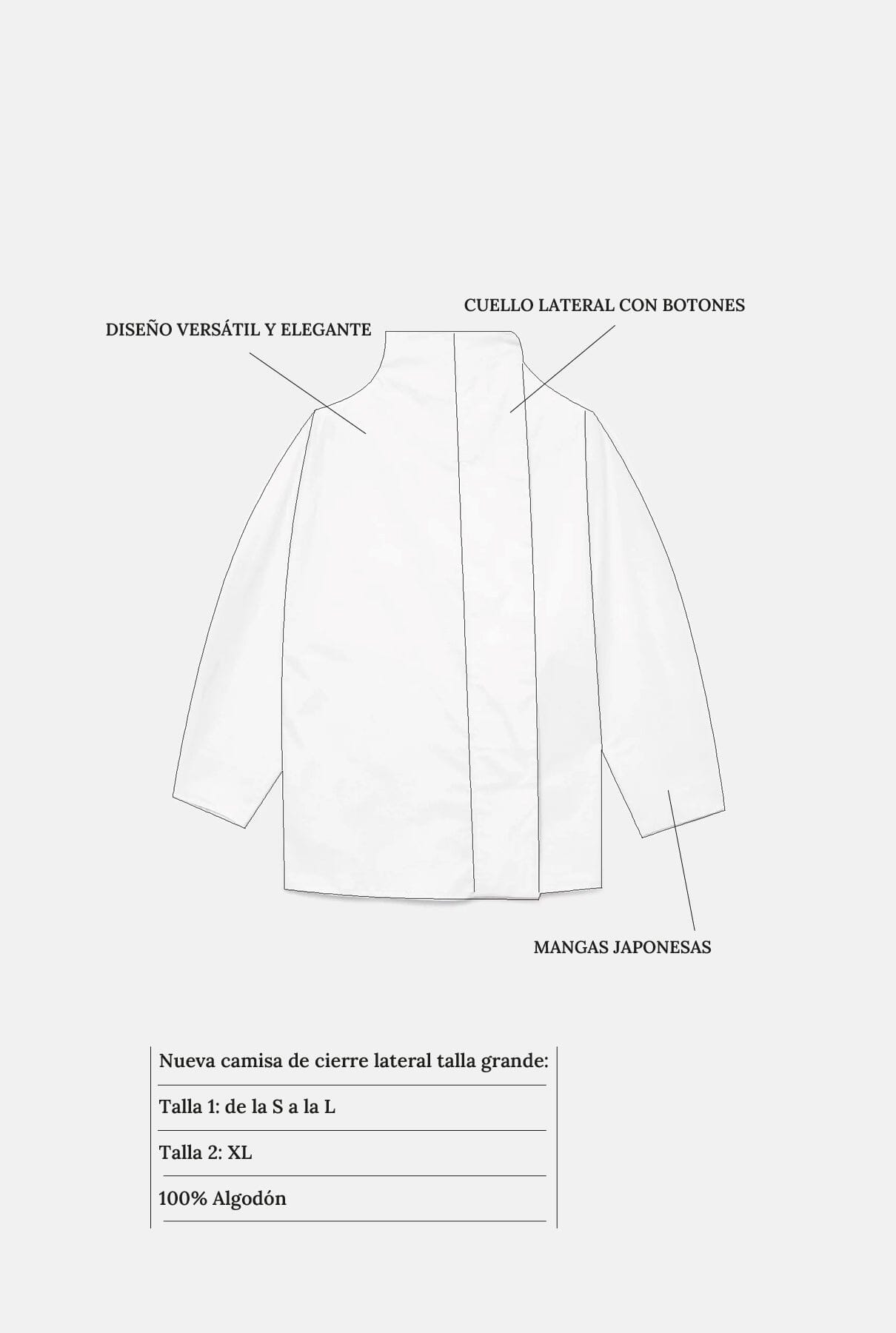 Camisa cierre lateral blanca - preorder Shirts & blouses Iki Essentials 