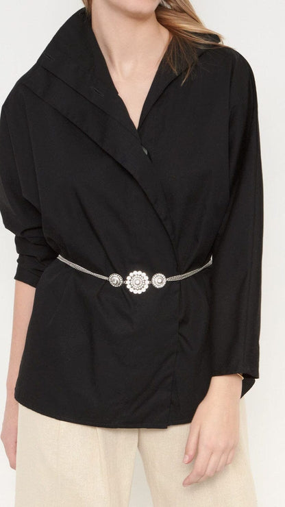 Camisa cierre lateral negro Shirts & blouses Iki Essentials 