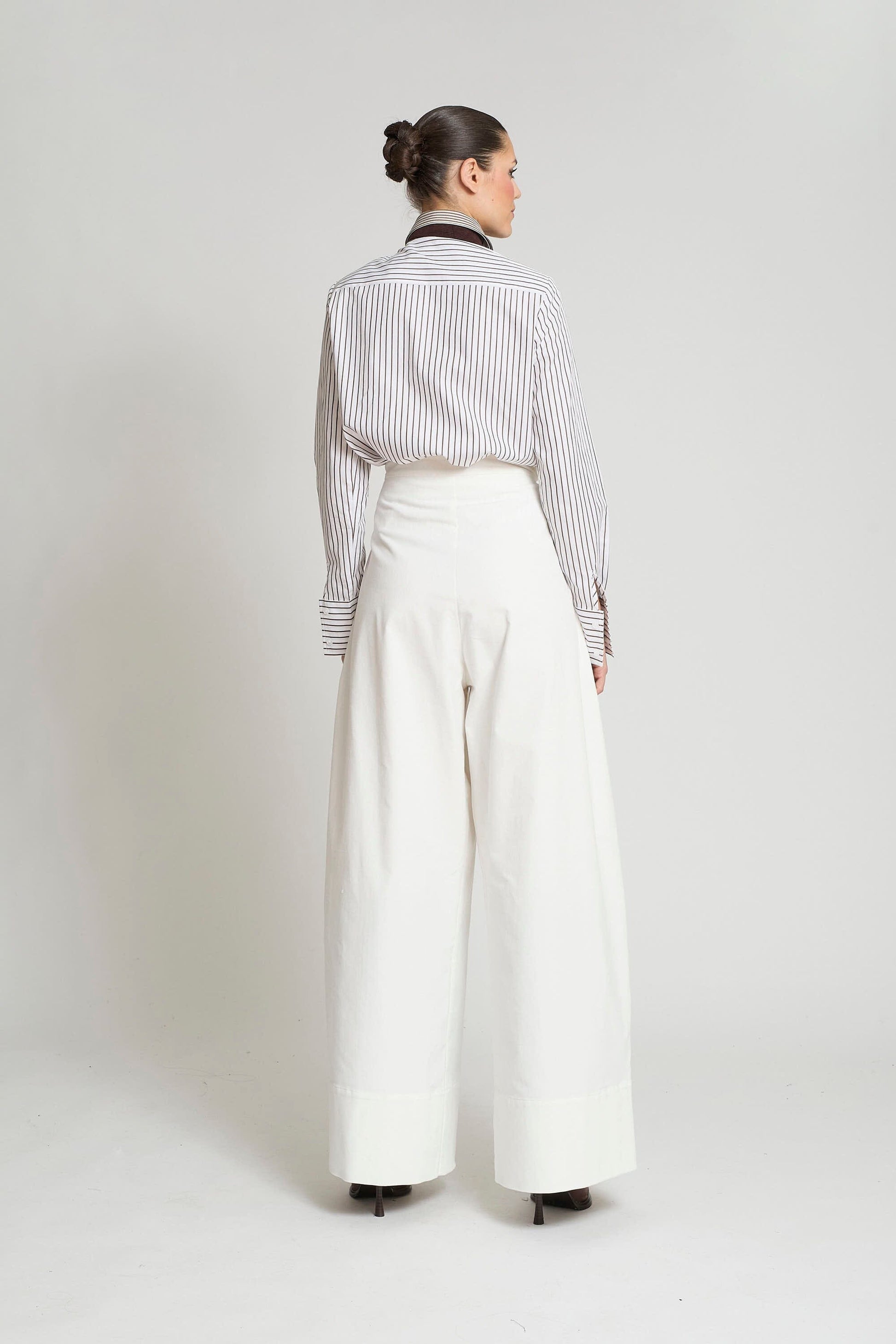 CAMISA CLASICA RAYAS MARRONES Shirts & Blouses Zaitegui Studio 