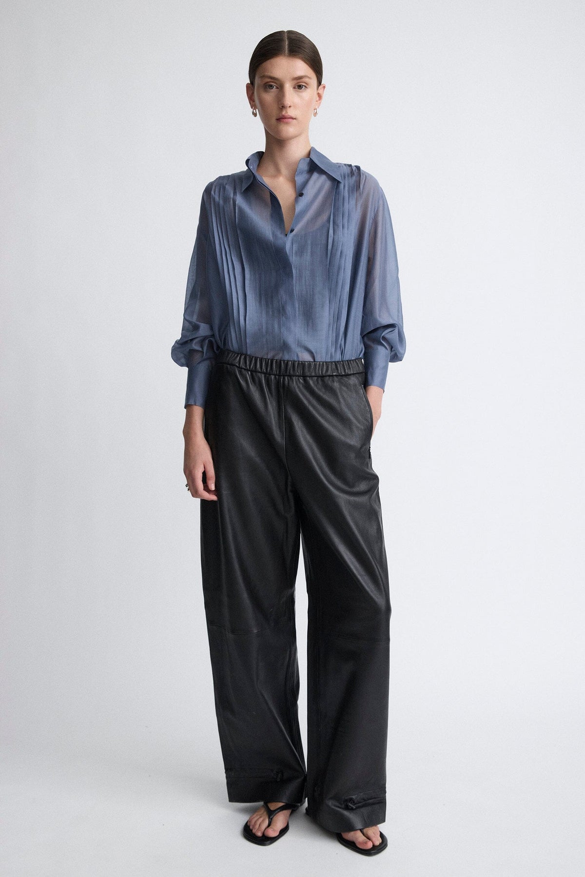 Camisa con jaretas azul Shirts & blouses Miguel Marinero 