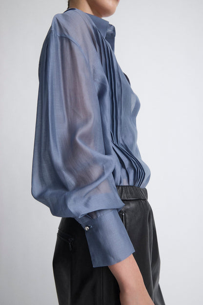 Camisa con jaretas azul Shirts & blouses Miguel Marinero 
