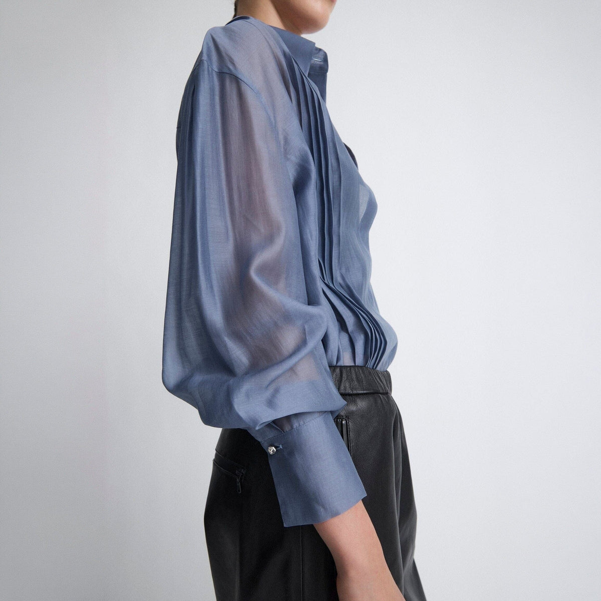 Camisa con jaretas azul Shirts & blouses Miguel Marinero 