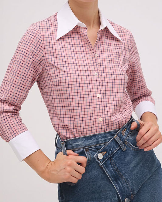 CAMISA CUADROS ROSAS Y AZULES Shirts & Blouses Mans 