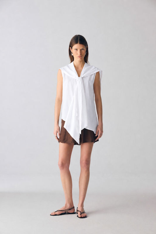 Camisa de algodón con lazada Shirts & blouses Miguel Marinero 