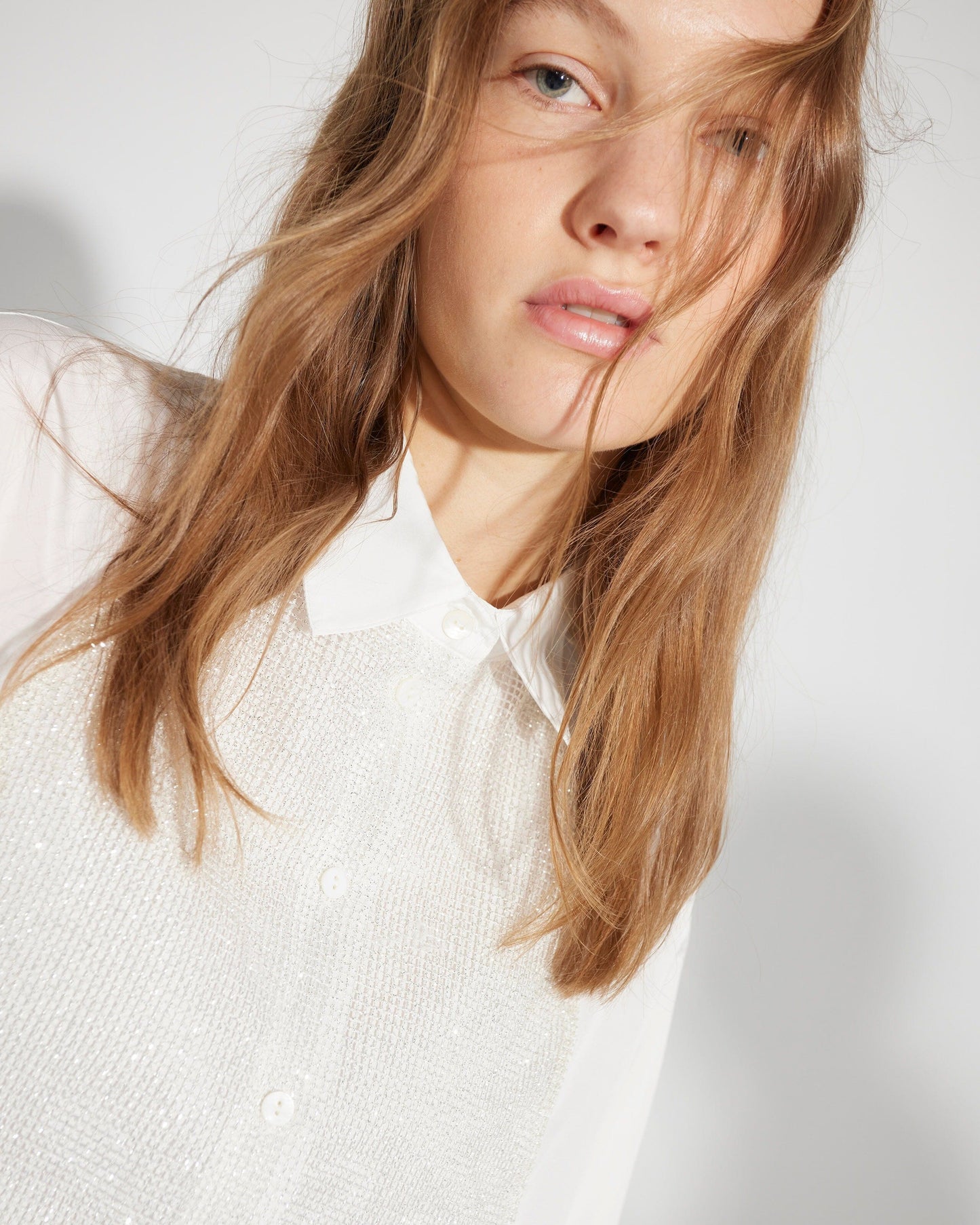 Camisa de pechero de rejilla brillante Shirts & Blouses Tot-Hom 