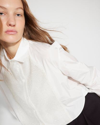 Camisa de pechero de rejilla brillante Shirts & Blouses Tot-Hom 