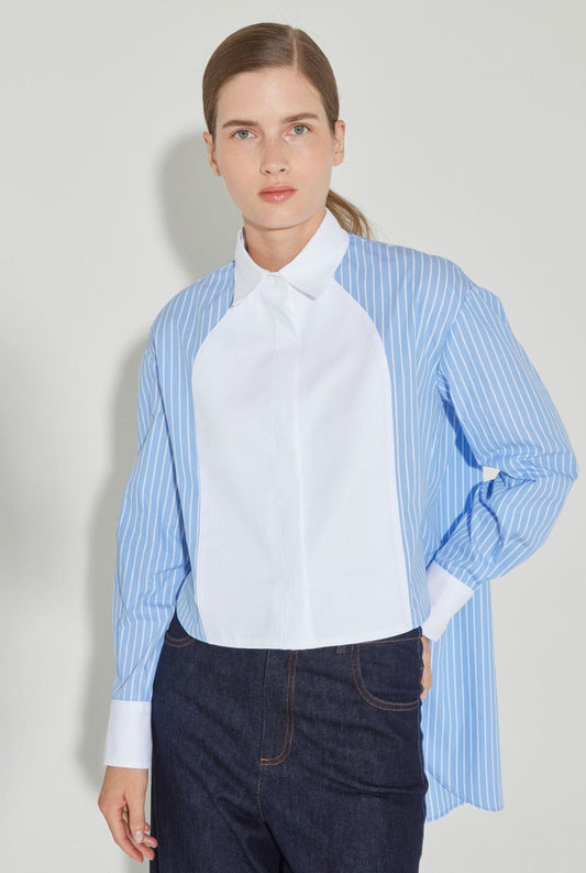 Camisa de popelin con pechero y puños de pique Shirts & Blouses Tot-Hom 