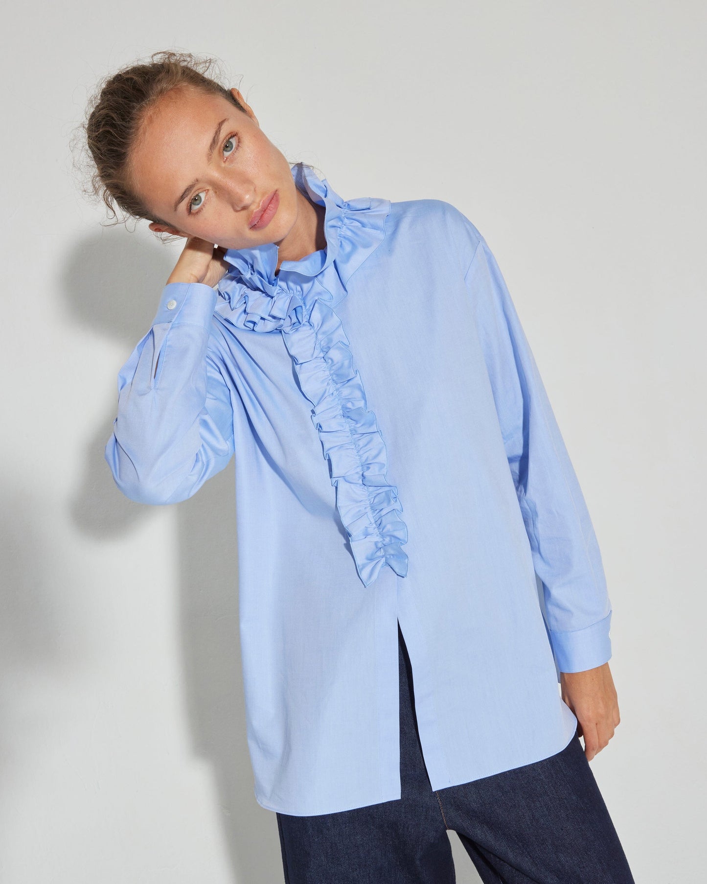 Camisa de volantes azul Shirts & Blouses Tot-Hom 