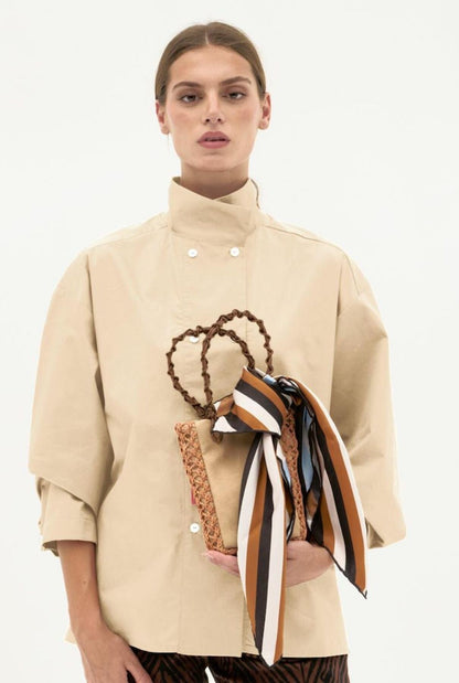 Camisa Elsa Manga larga beige Shirts & Blouses Iki Essentials