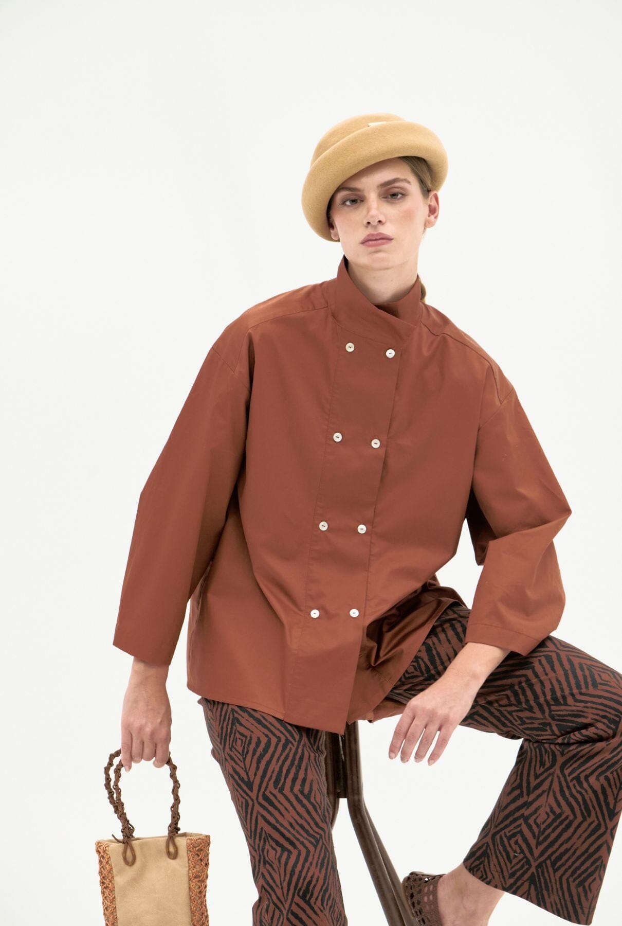 Camisa Elsa Manga larga marrón Shirts & Blouses Iki Essentials 