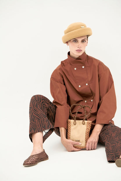 Camisa Elsa Manga larga marrón Shirts & Blouses Iki Essentials 