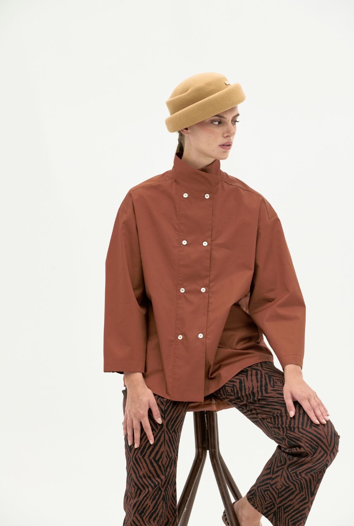 Camisa Elsa Manga larga marrón Shirts & Blouses Iki Essentials 