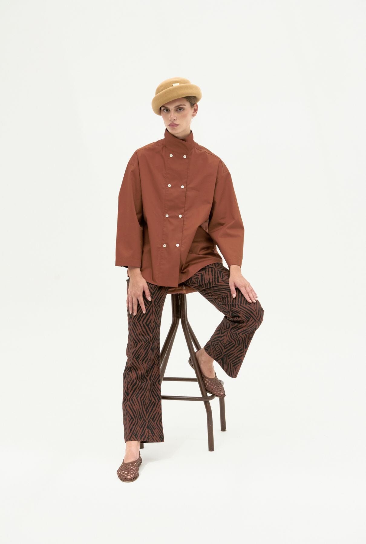 Camisa Elsa Manga larga marrón Shirts & Blouses Iki Essentials 