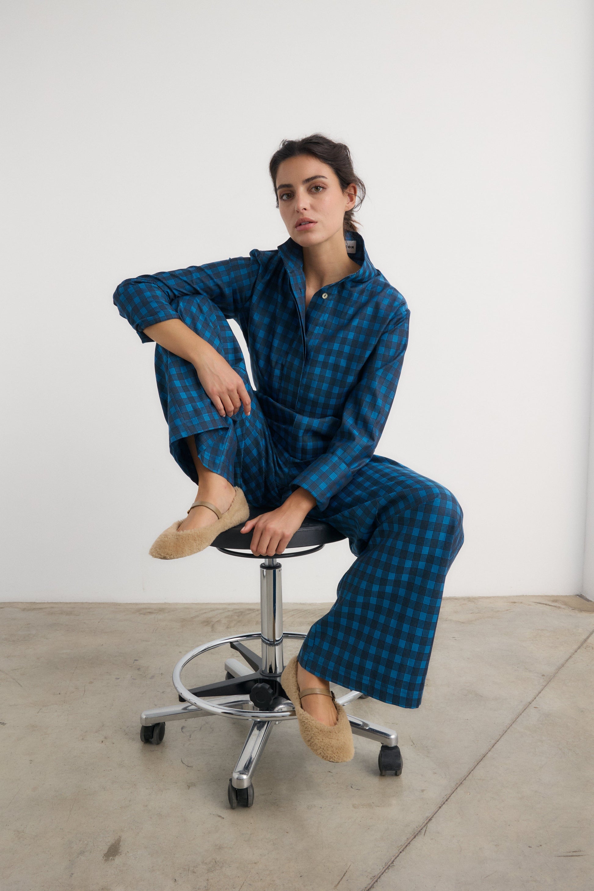 Camisa Ingrid cuadro azulón Shirts & Blouses Galcon Studio 