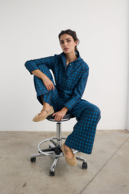 Camisa Ingrid cuadro azulón Shirts & Blouses Galcon Studio 