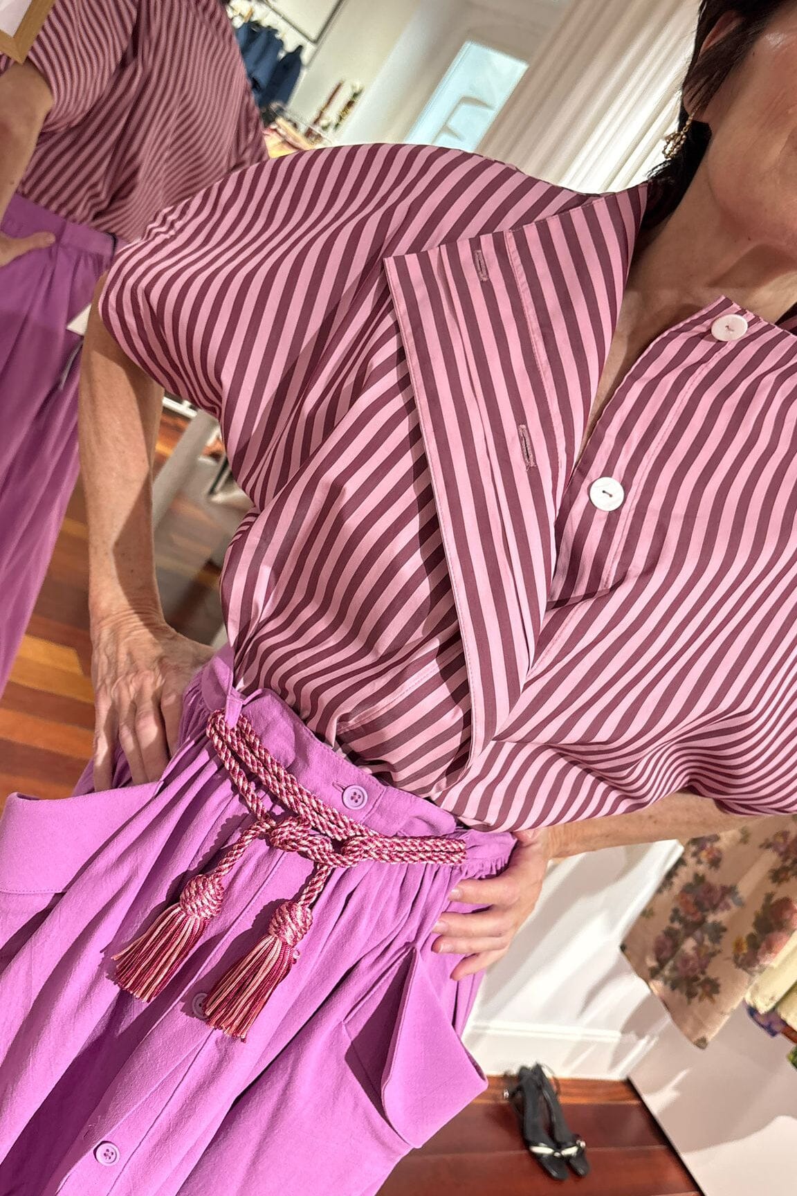 Camisa lateral manga corta rayas rosa/naranja Shirts & blouses Iki Essentials 