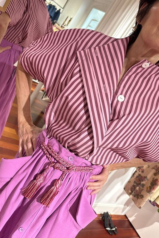 Camisa lateral manga corta rayas rosa/naranja Shirts & blouses Iki Essentials 